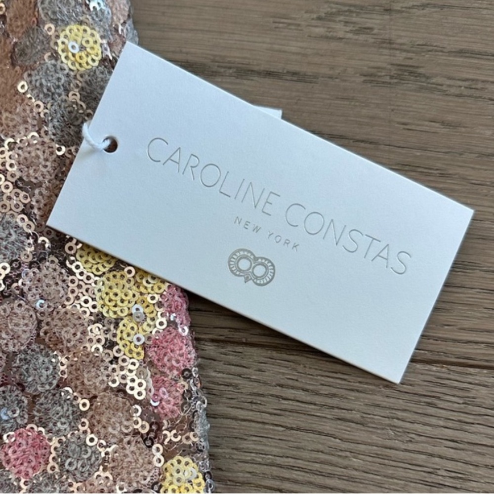 NEW🌸Caroline Constas 2 piece Sequin Mini Skirt & Crop Top Set - Picture 7 of 8